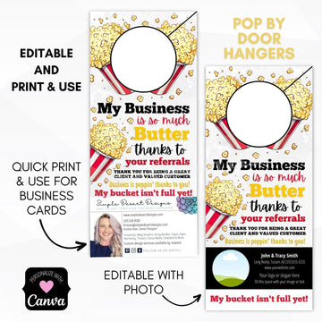 Popcorn pop by door hanger tags